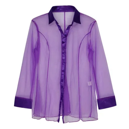 Transparent Long Sleeve Chemise - Image 5