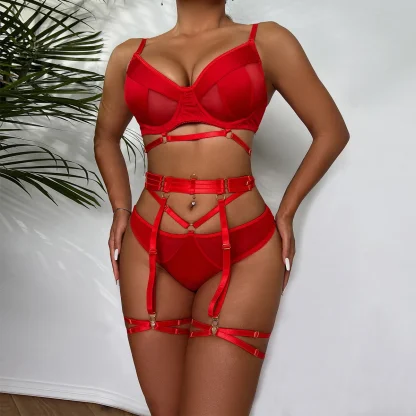 See-through Strappy Garter Lingerie Set - Image 6
