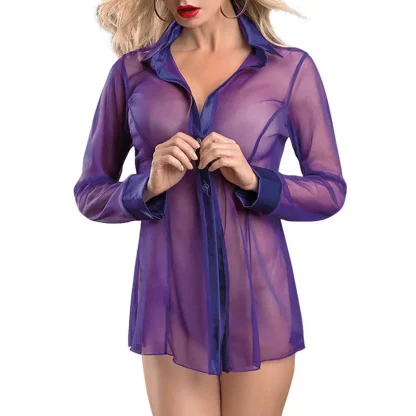 Transparent Long Sleeve Chemise - Image 2