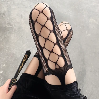Striped Fishnet Pantyhose - Image 6