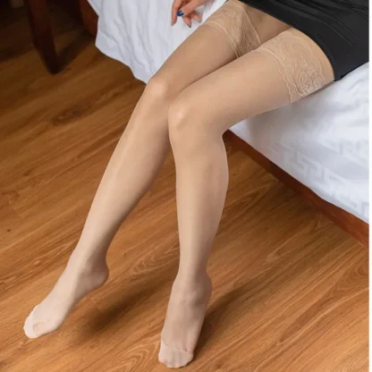 Transparent Lace Top Thigh-high