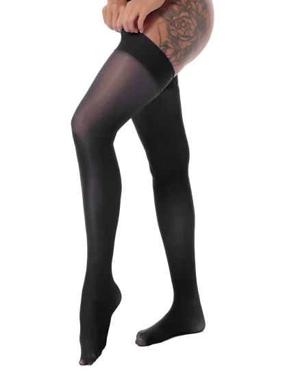 Solid See-through Stockings - Image 3
