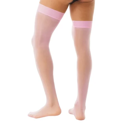 Men's Shiny Sheer Thigh-highs - Image 5