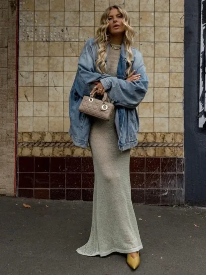 See-through Elegant Maxi Dress - Image 3