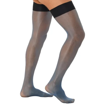 Men's Shiny Sheer Thigh-highs - Image 2