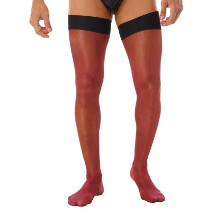 Men's Shiny Sheer Thigh-highs - Image 4