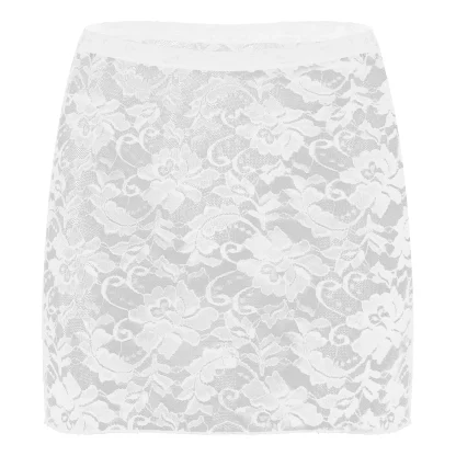 See-through Floral Mini Skirt - Image 5