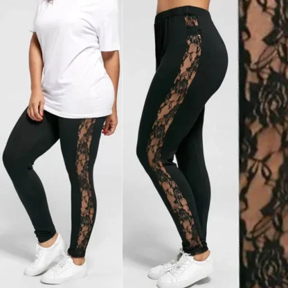 Sheer Lace Sides Leggings - Image 3