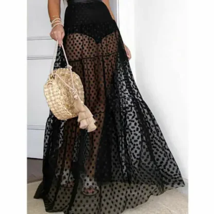 Long Flowy See-through Skirt - Image 2