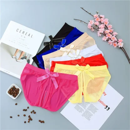 Mesh Crotchless Bowknot Panties - Image 7