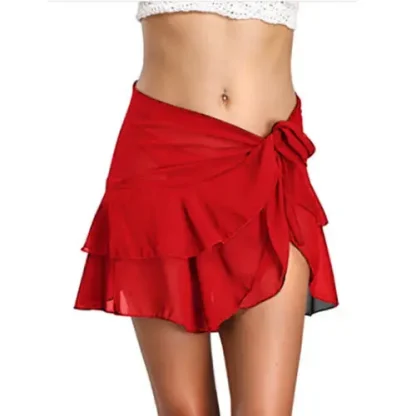 See-through Ruffle Wrap Skirts - Image 3