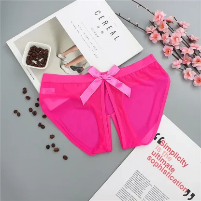 Mesh Crotchless Bowknot Panties