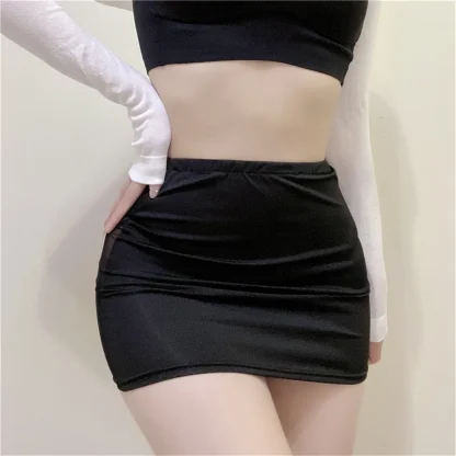 Black Mesh Pencil Skirt - Image 4