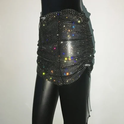 Sequin Drawstring Mesh Skirt - Image 5
