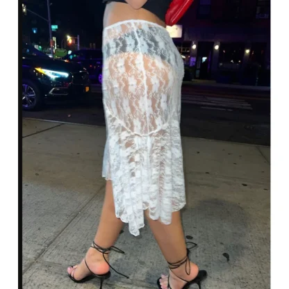 Low-waist Sheer Lace Skirts - Image 3
