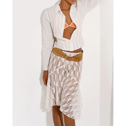 Low-waist Sheer Lace Skirts - Image 2