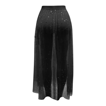 See-through Sequin Long Skirt - Image 5