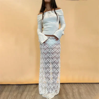 Sheer Floral Cover-up Skirt