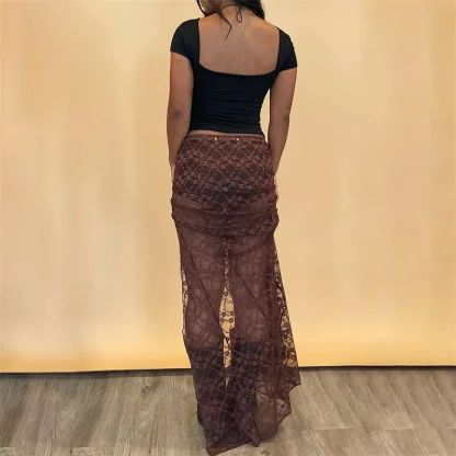 Sheer Floral Cover-up Skirt - Image 7
