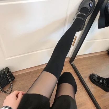 Sheer Thick Black Pantyhose - Image 5