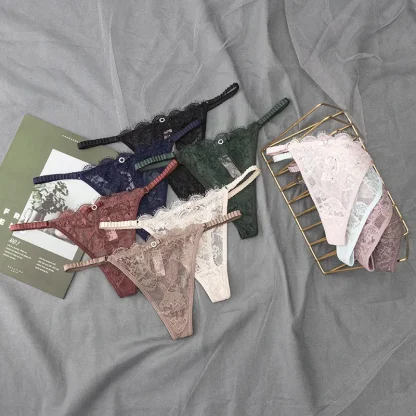 Solid See-through Lace G-strings - Image 6