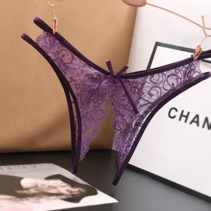 Open Crotch Sheer Lace Panties