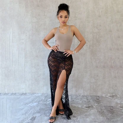See-through High Slit Skirts - Image 5