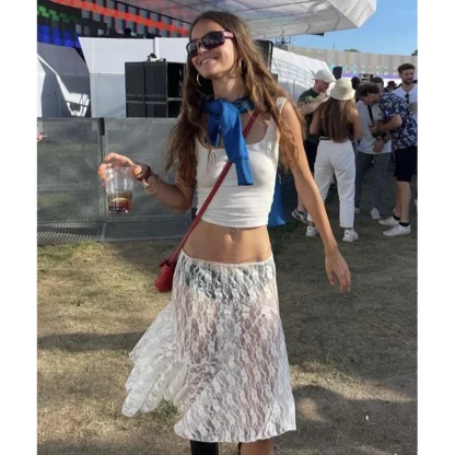 Low-waist Sheer Lace Skirts