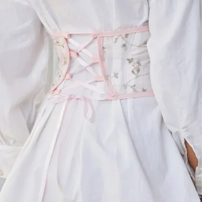 Embroidery Mesh Underbust Corset - Image 3