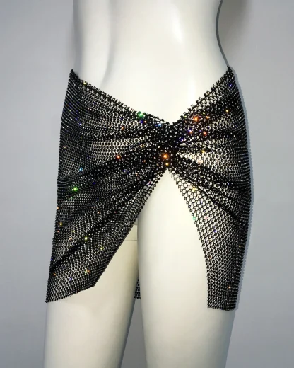Sexy Mesh Shiny Mini Skirt - Image 5