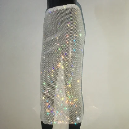 See-through Shiny Midi Skirt - Image 4