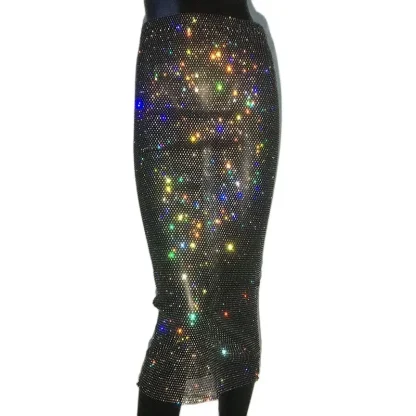 See-through Shiny Midi Skirt - Image 2