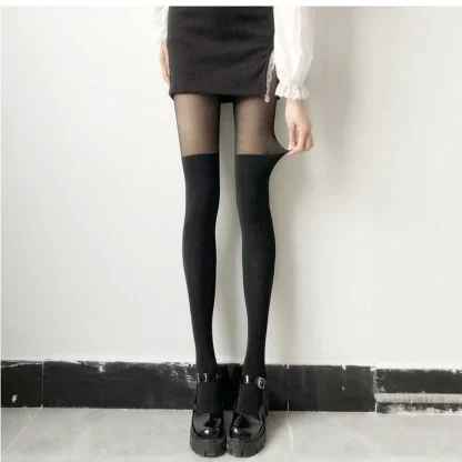 Sheer Thick Black Pantyhose - Image 2