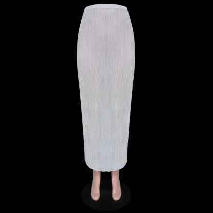 See-through Pleated Long Skirt - Image 7