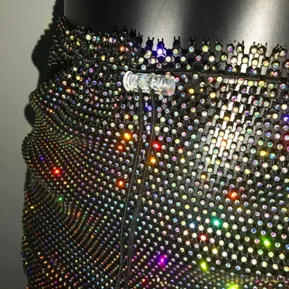 Sequin Drawstring Mesh Skirt - Image 4