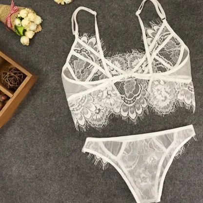 Sheer Eyelash Lace Lingerie - Image 4