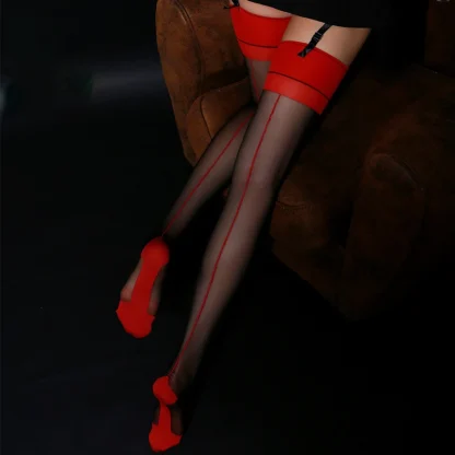 Vertical Line Sheer Thigh-highs
