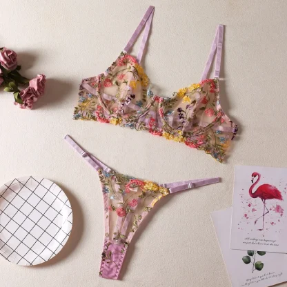 Chic Floral See-through Lingerie - Image 5