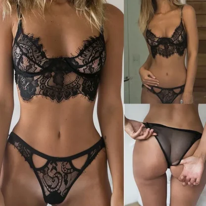Sheer Eyelash Lace Lingerie - Image 6