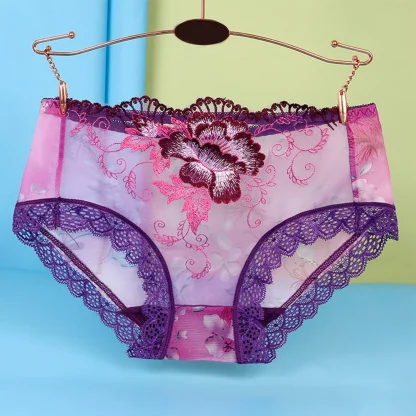 Seamless See-through Floral Panties - Image 2