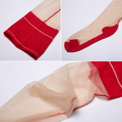 Vertical Line Sheer Thigh-highs - Image 7