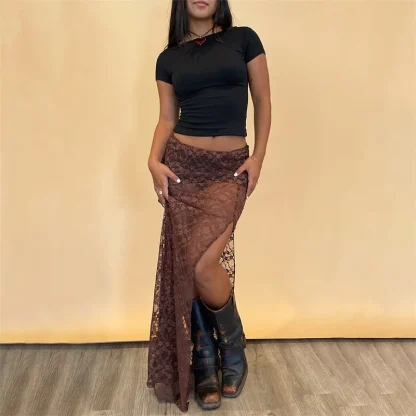 Sheer Floral Cover-up Skirt - Image 5