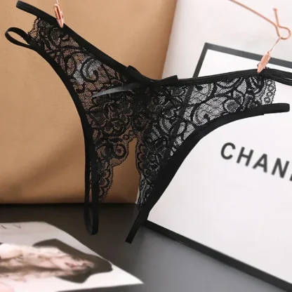 Open Crotch Sheer Lace Panties - Image 3