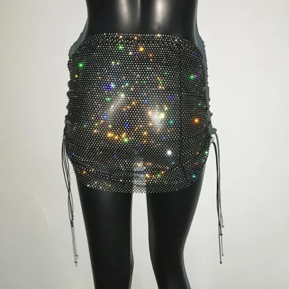 Sequin Drawstring Mesh Skirt - Image 6