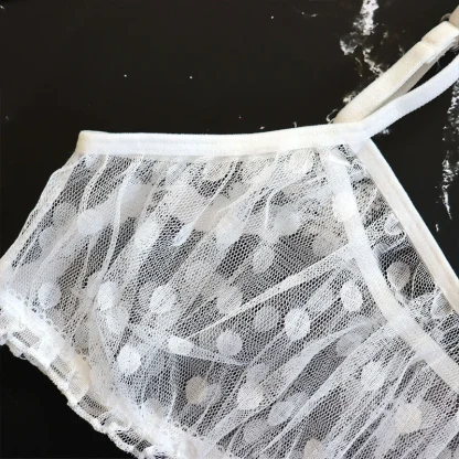 Polka Dot See-through Lingerie - Image 4